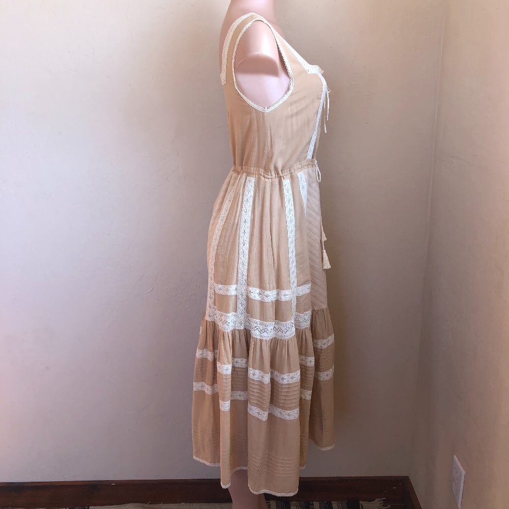 (SOLD) Spell Cinder Midi Dress in Nude ~ S - Picture 3 of 10